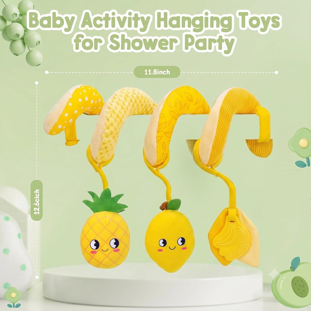 Car Seat Toys for Babies 0-6 Months Boy,Baby Spiral Hanging Plush Activity Toys Thank You Gifts for Newborn 0 3 6 9 12 Months Baby Boys Girls
