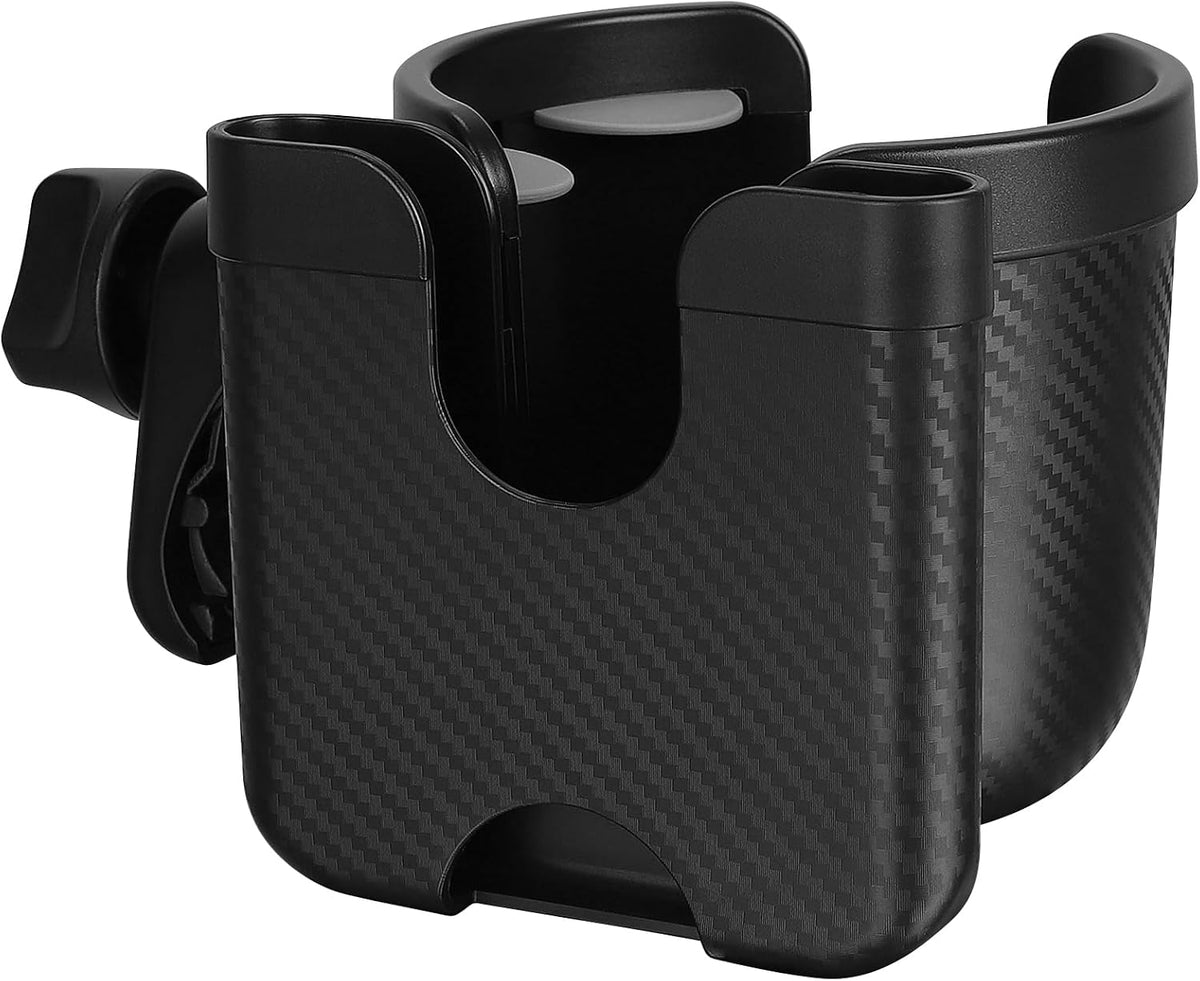 Stroller Cup Holder with Phone Holder, Bike Cup Holder, Universal Cup Holder for Uppababy Nuna Strollers, 2-in-1 Drinks Holder for Walker, Wheelchair, Scooter - Colors A