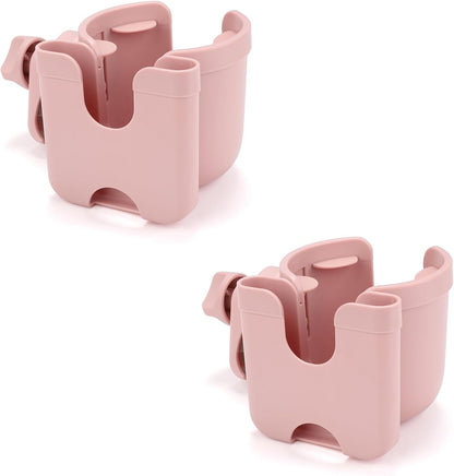 Stroller Cup Holder with Phone Holder, Bike Cup Holder, Universal Cup Holder for Uppababy Nuna Strollers, 2-in-1 Drinks Holder for Walker, Wheelchair, Scooter - Colors A