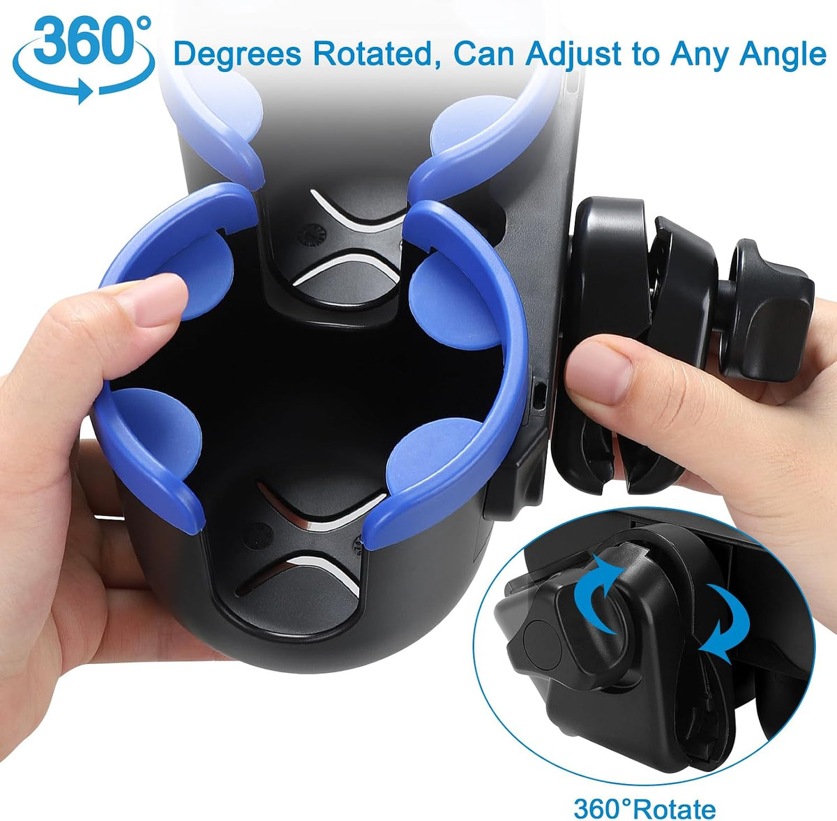 Stroller Cup Holder with Phone Holder, Bike Cup Holder, Universal Cup Holder for Uppababy Nuna Strollers, 2-in-1 Drinks Holder for Walker, Wheelchair, Scooter - Colors A