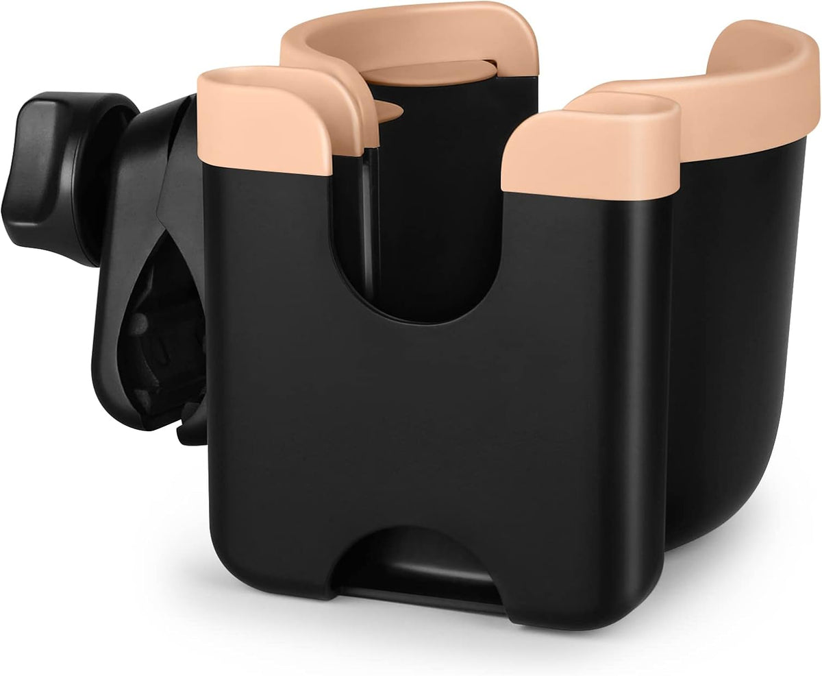 Stroller Cup Holder with Phone Holder, Bike Cup Holder, Universal Cup Holder for Uppababy Nuna Strollers, 2-in-1 Drinks Holder for Walker, Wheelchair, Scooter - Colors A