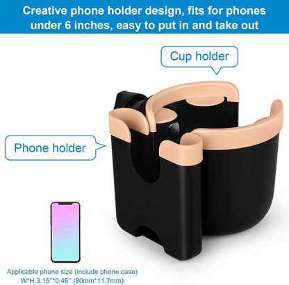 Stroller Cup Holder with Phone Holder, Bike Cup Holder, Universal Cup Holder for Uppababy Nuna Strollers, 2-in-1 Drinks Holder for Walker, Wheelchair, Scooter - Colors A