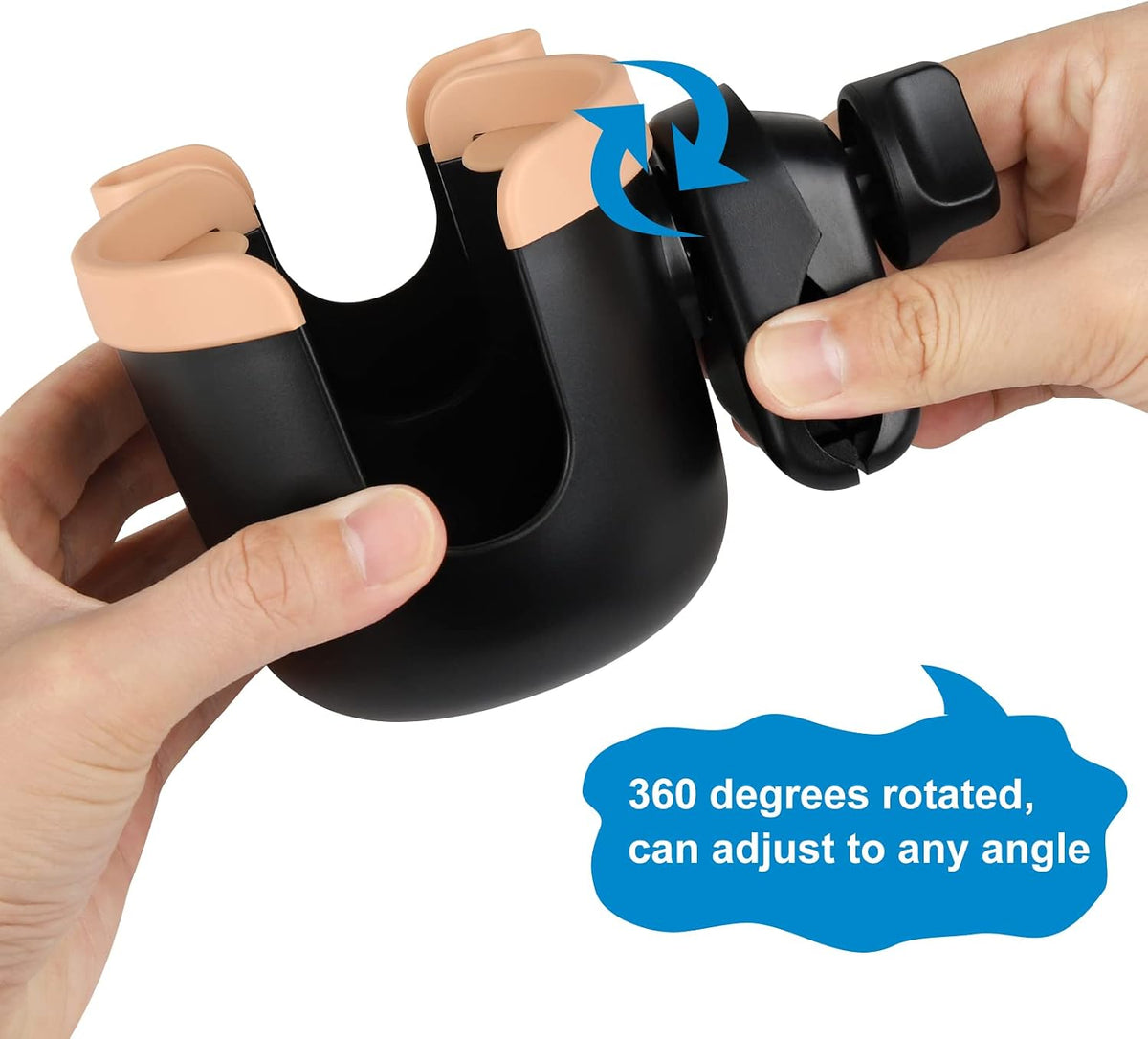 Stroller Cup Holder with Phone Holder, Bike Cup Holder, Universal Cup Holder for Uppababy Nuna Strollers, 2-in-1 Drinks Holder for Walker, Wheelchair, Scooter - Colors A