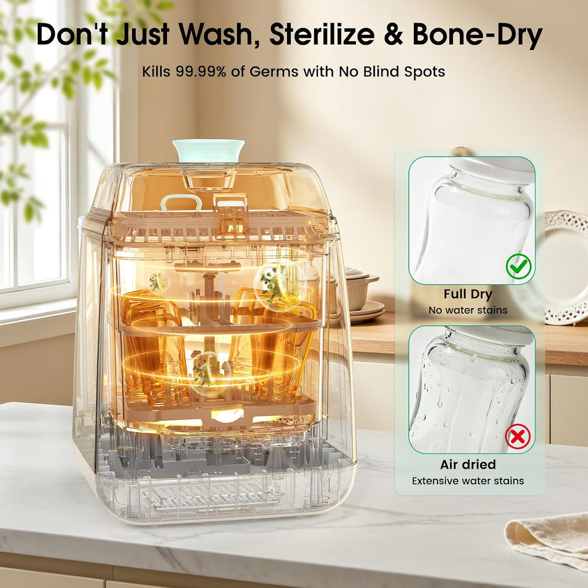 Tiny Marvels Upgraded All-in-One Baby Bottle Washer, Sterilizer and Dryer
