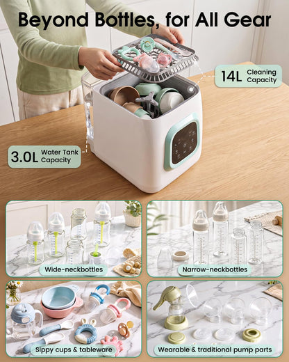 Tiny Marvels Upgraded All-in-One Baby Bottle Washer, Sterilizer and Dryer