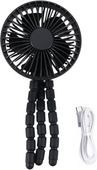 Handheld Portable Mini Fan with Three Gear Wind Control for Strollers