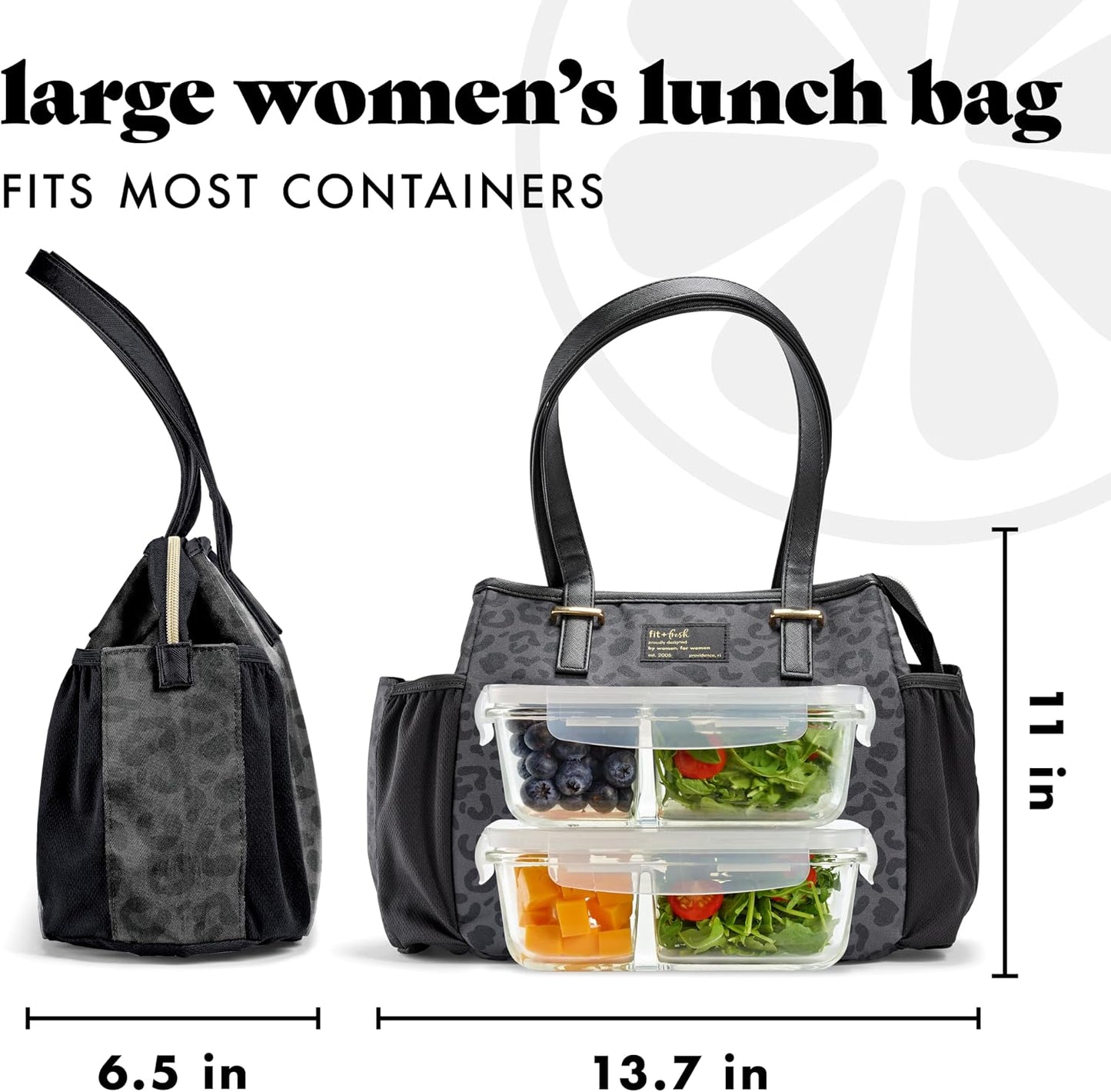 Copley Insulated Lunch Bag for Women w/Containers | Large Capacity Lunch Box for Women with Bottle Pockets, Meal Prep Lunch Tote For Nurses, Work Lunch Tote for Teachers