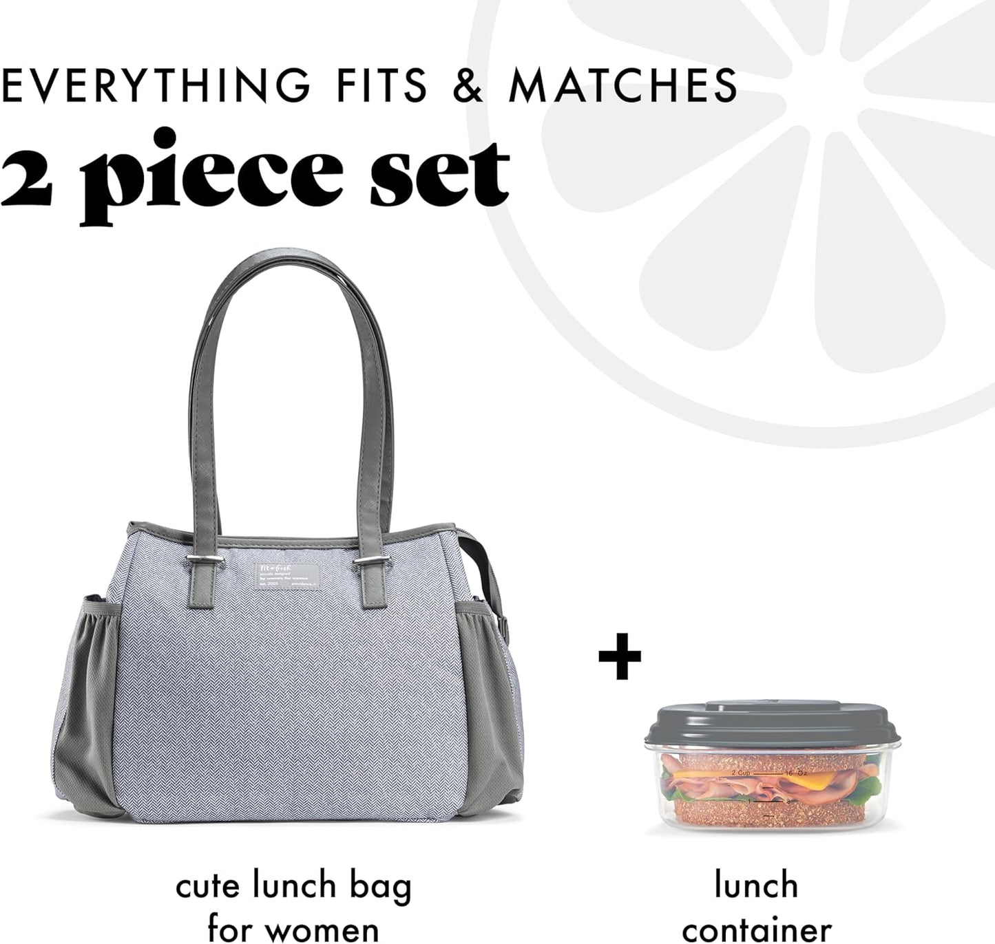 Copley Insulated Lunch Bag for Women w/Containers | Large Capacity Lunch Box for Women with Bottle Pockets, Meal Prep Lunch Tote For Nurses, Work Lunch Tote for Teachers
