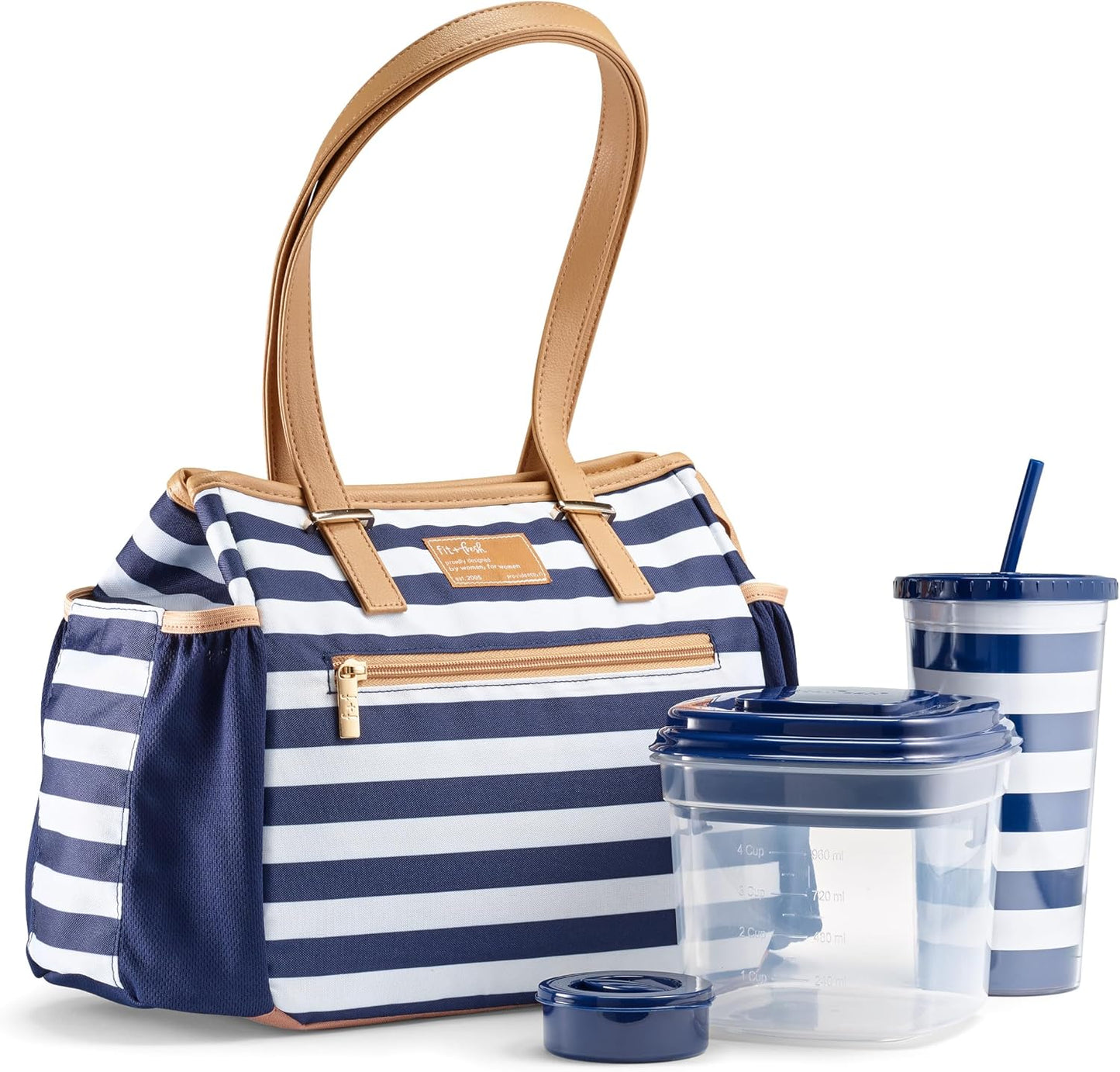 Copley Insulated Lunch Bag for Women w/Containers | Large Capacity Lunch Box for Women with Bottle Pockets, Meal Prep Lunch Tote For Nurses, Work Lunch Tote for Teachers