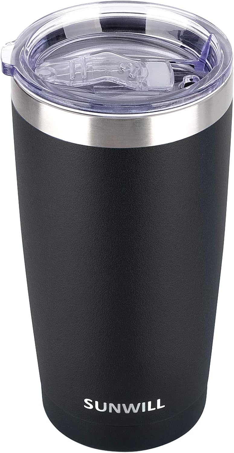 Travel Coffee Tumbler 20 oz, Insulated Mug with Lid, Stainless Steel Cup for Hot and Cold Drinks, Cool Grey