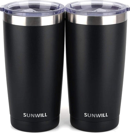 Travel Coffee Tumbler 20 oz, Insulated Mug with Lid, Stainless Steel Cup for Hot and Cold Drinks, Cool Grey