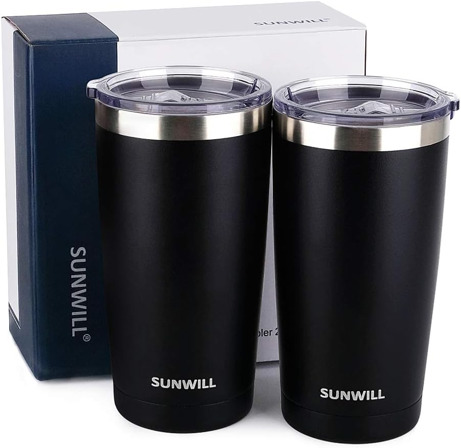 Travel Coffee Tumbler 20 oz, Insulated Mug with Lid, Stainless Steel Cup for Hot and Cold Drinks, Cool Grey