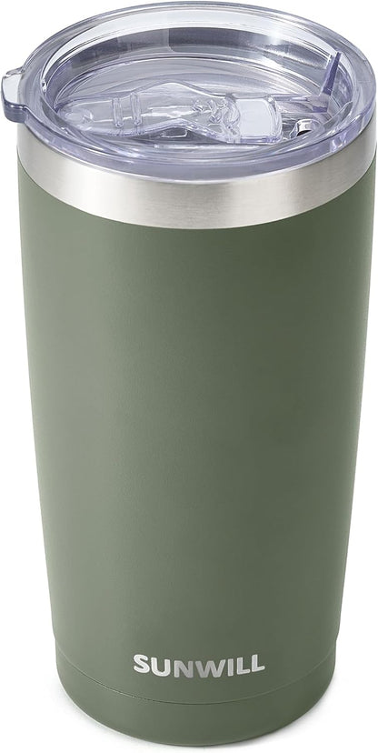 Travel Coffee Tumbler 20 oz, Insulated Mug with Lid, Stainless Steel Cup for Hot and Cold Drinks, Cool Grey