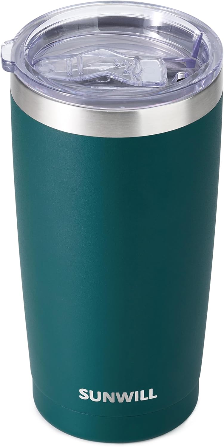 Travel Coffee Tumbler 20 oz, Insulated Mug with Lid, Stainless Steel Cup for Hot and Cold Drinks, Cool Grey