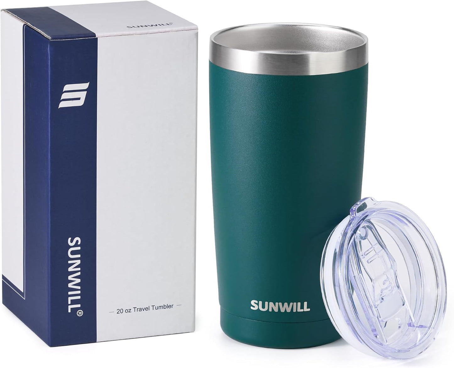 Travel Coffee Tumbler 20 oz, Insulated Mug with Lid, Stainless Steel Cup for Hot and Cold Drinks, Cool Grey