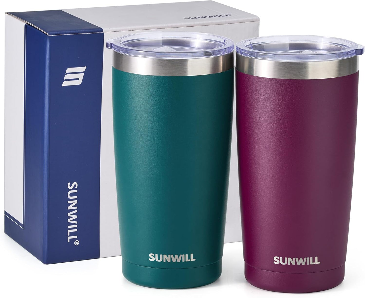 Travel Coffee Tumbler 20 oz, Insulated Mug with Lid, Stainless Steel Cup for Hot and Cold Drinks, Cool Grey