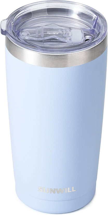 Travel Coffee Tumbler 20 oz, Insulated Mug with Lid, Stainless Steel Cup for Hot and Cold Drinks, Cool Grey