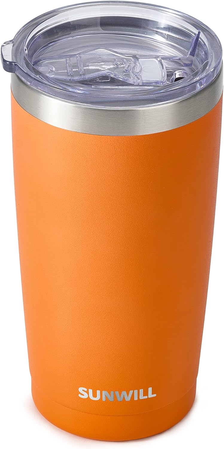 Travel Coffee Tumbler 20 oz, Insulated Mug with Lid, Stainless Steel Cup for Hot and Cold Drinks, Cool Grey