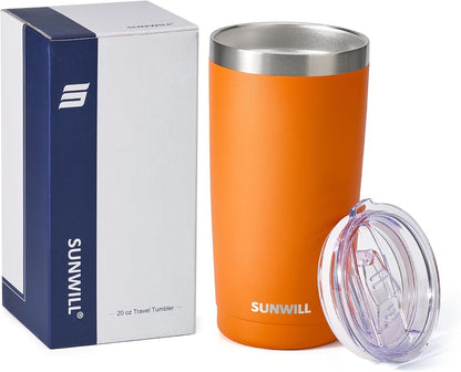Travel Coffee Tumbler 20 oz, Insulated Mug with Lid, Stainless Steel Cup for Hot and Cold Drinks, Cool Grey