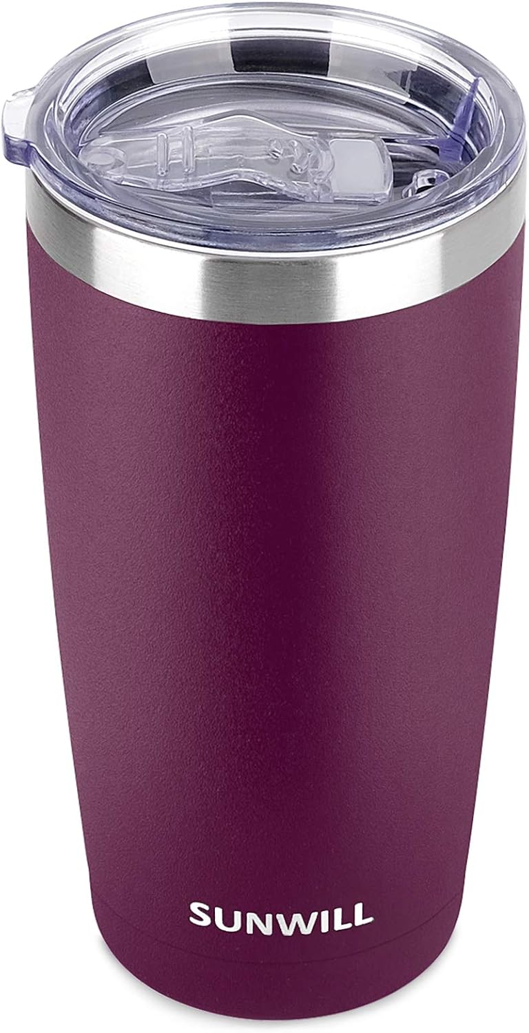Travel Coffee Tumbler 20 oz, Insulated Mug with Lid, Stainless Steel Cup for Hot and Cold Drinks, Cool Grey