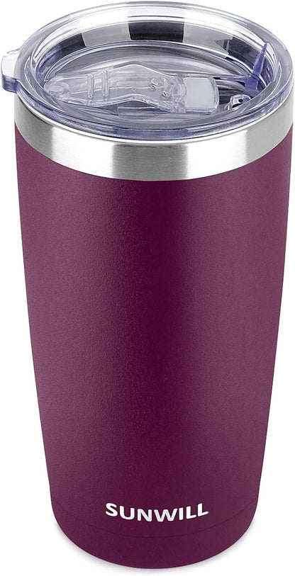 Travel Coffee Tumbler 20 oz, Insulated Mug with Lid, Stainless Steel Cup for Hot and Cold Drinks, Cool Grey