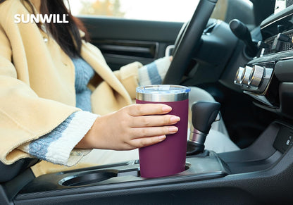 Travel Coffee Tumbler 20 oz, Insulated Mug with Lid, Stainless Steel Cup for Hot and Cold Drinks, Cool Grey