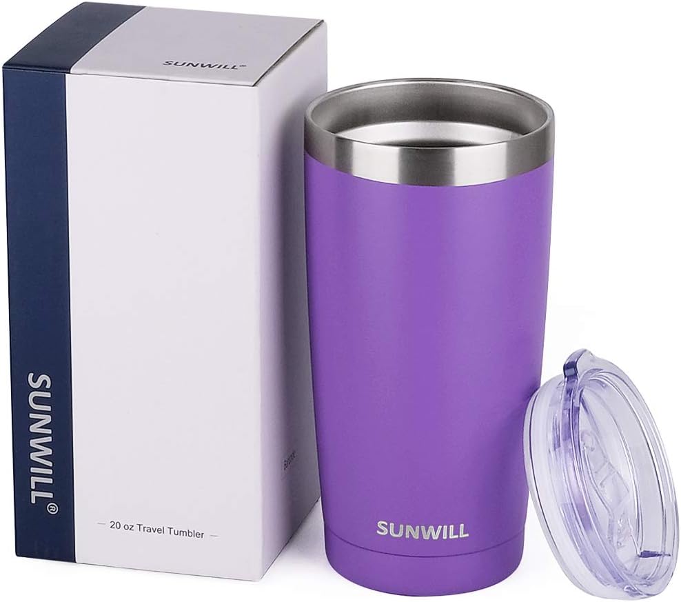 Travel Coffee Tumbler 20 oz, Insulated Mug with Lid, Stainless Steel Cup for Hot and Cold Drinks, Cool Grey