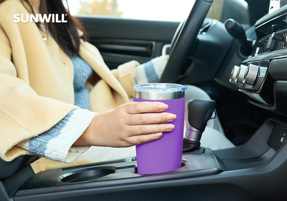 Travel Coffee Tumbler 20 oz, Insulated Mug with Lid, Stainless Steel Cup for Hot and Cold Drinks, Cool Grey