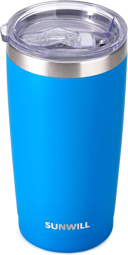 Travel Coffee Tumbler 20 oz, Insulated Mug with Lid, Stainless Steel Cup for Hot and Cold Drinks, Cool Grey