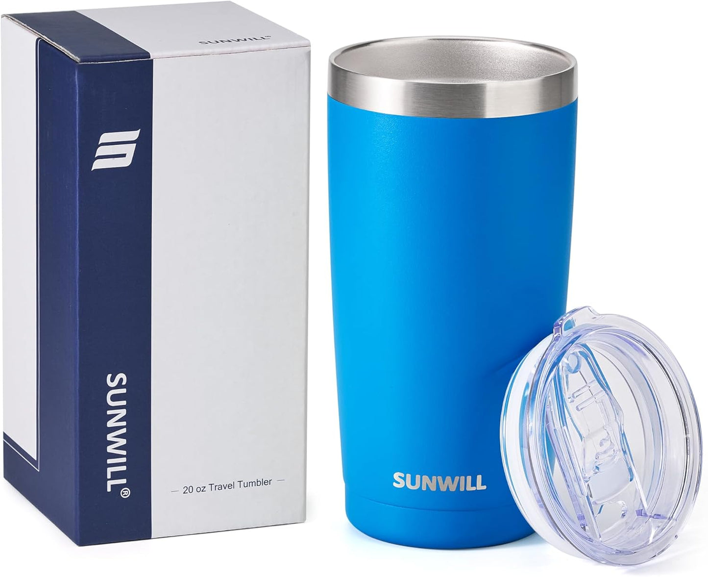 Travel Coffee Tumbler 20 oz, Insulated Mug with Lid, Stainless Steel Cup for Hot and Cold Drinks, Cool Grey