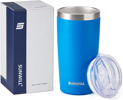 Travel Coffee Tumbler 20 oz, Insulated Mug with Lid, Stainless Steel Cup for Hot and Cold Drinks, Cool Grey
