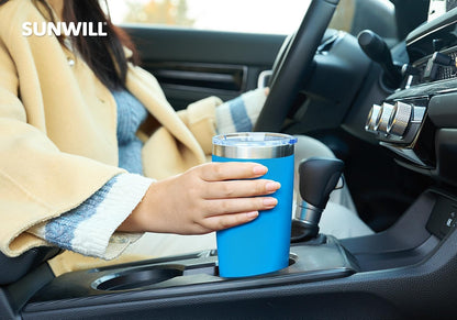 Travel Coffee Tumbler 20 oz, Insulated Mug with Lid, Stainless Steel Cup for Hot and Cold Drinks, Cool Grey
