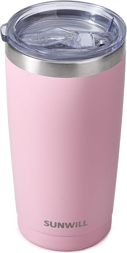 Travel Coffee Tumbler 20 oz, Insulated Mug with Lid, Stainless Steel Cup for Hot and Cold Drinks, Cool Grey
