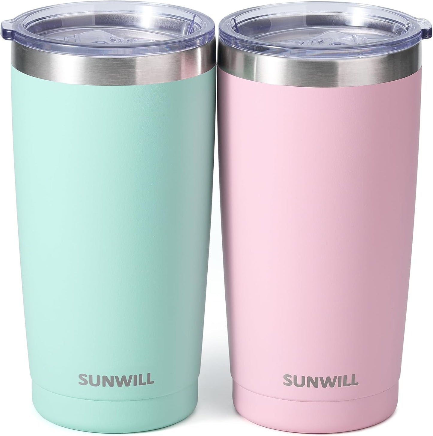 Travel Coffee Tumbler 20 oz, Insulated Mug with Lid, Stainless Steel Cup for Hot and Cold Drinks, Cool Grey