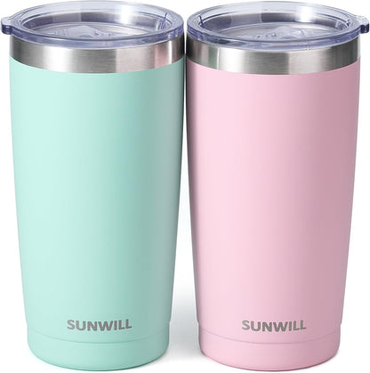 Travel Coffee Tumbler 20 oz, Insulated Mug with Lid, Stainless Steel Cup for Hot and Cold Drinks, Cool Grey