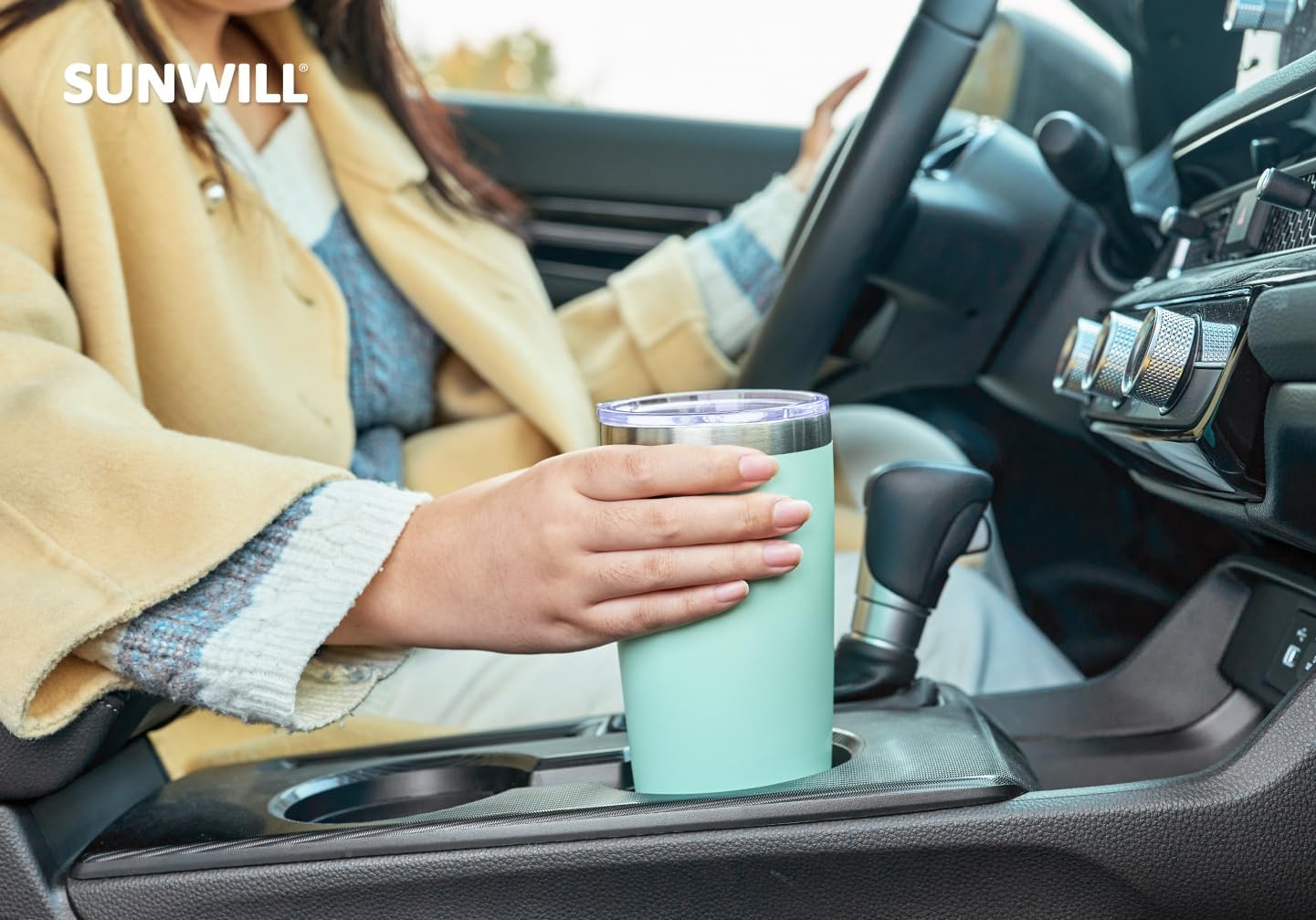 Travel Coffee Tumbler 20 oz, Insulated Mug with Lid, Stainless Steel Cup for Hot and Cold Drinks, Cool Grey