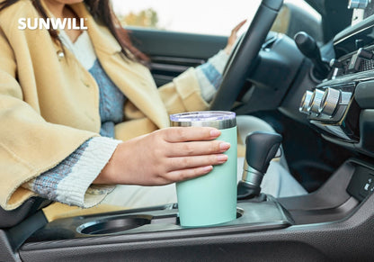 Travel Coffee Tumbler 20 oz, Insulated Mug with Lid, Stainless Steel Cup for Hot and Cold Drinks, Cool Grey