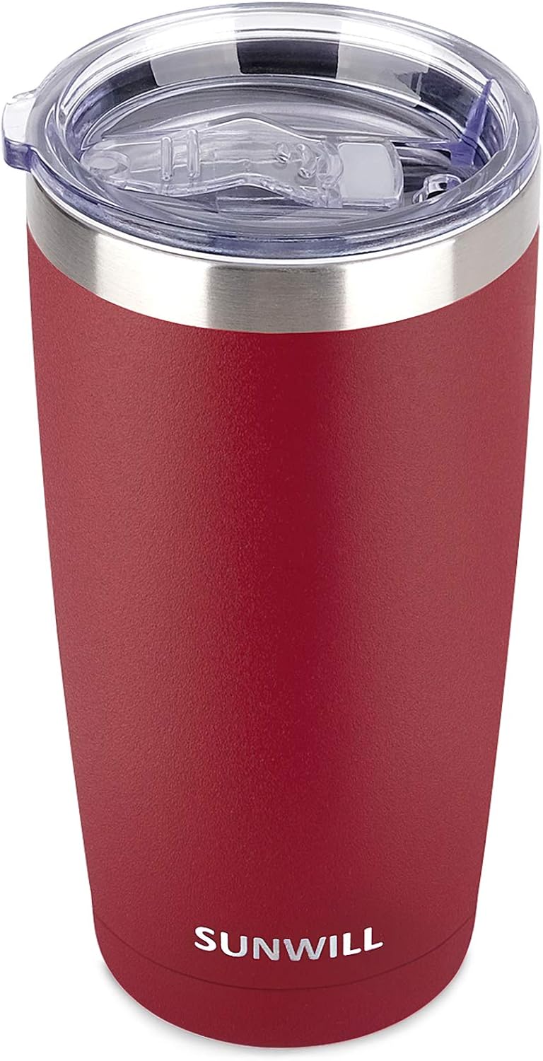 Travel Coffee Tumbler 20 oz, Insulated Mug with Lid, Stainless Steel Cup for Hot and Cold Drinks, Cool Grey