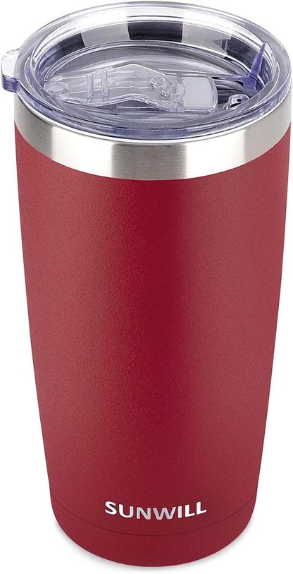 Travel Coffee Tumbler 20 oz, Insulated Mug with Lid, Stainless Steel Cup for Hot and Cold Drinks, Cool Grey