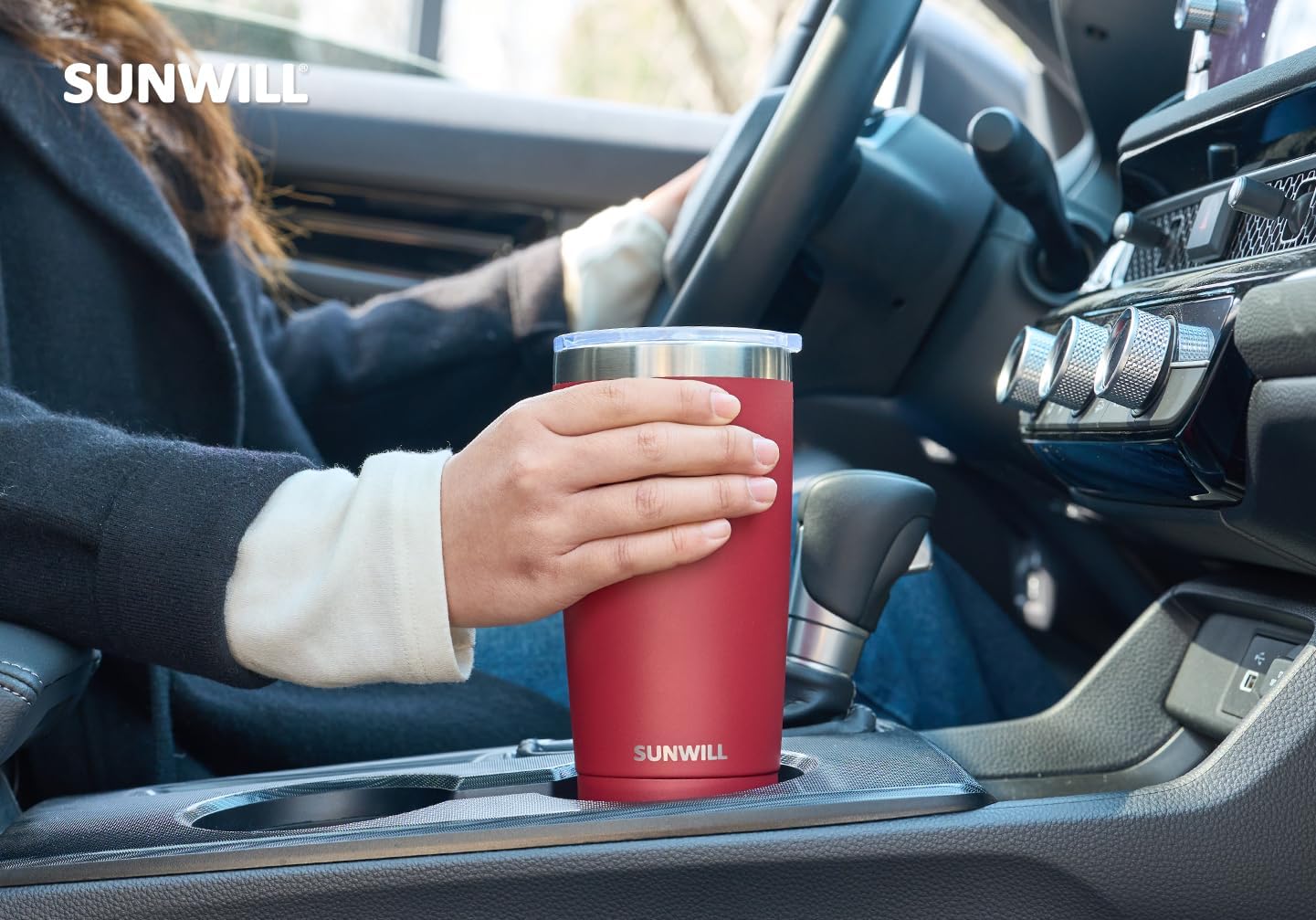 Travel Coffee Tumbler 20 oz, Insulated Mug with Lid, Stainless Steel Cup for Hot and Cold Drinks, Cool Grey