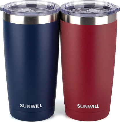 Travel Coffee Tumbler 20 oz, Insulated Mug with Lid, Stainless Steel Cup for Hot and Cold Drinks, Cool Grey