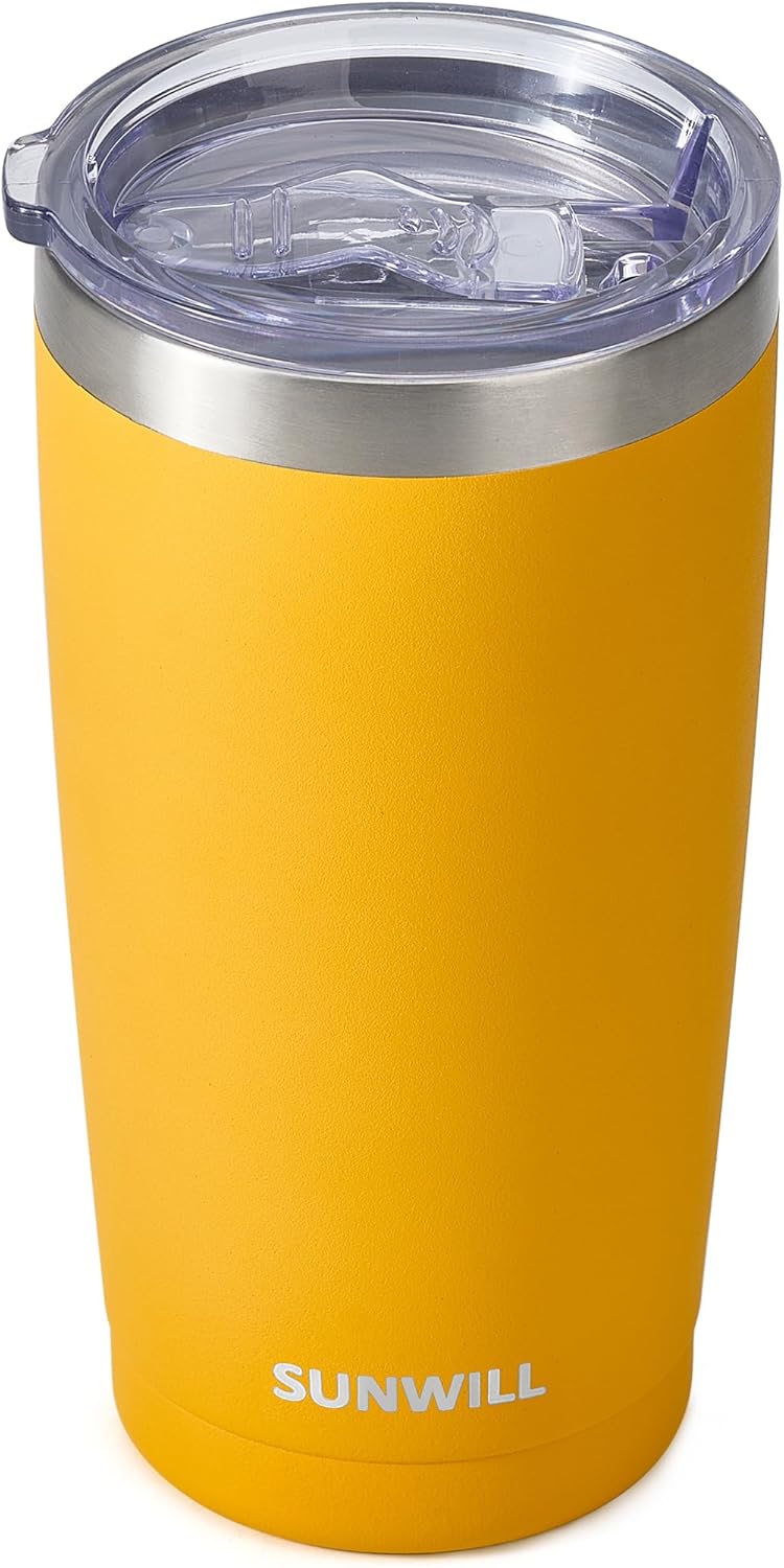 Travel Coffee Tumbler 20 oz, Insulated Mug with Lid, Stainless Steel Cup for Hot and Cold Drinks, Cool Grey