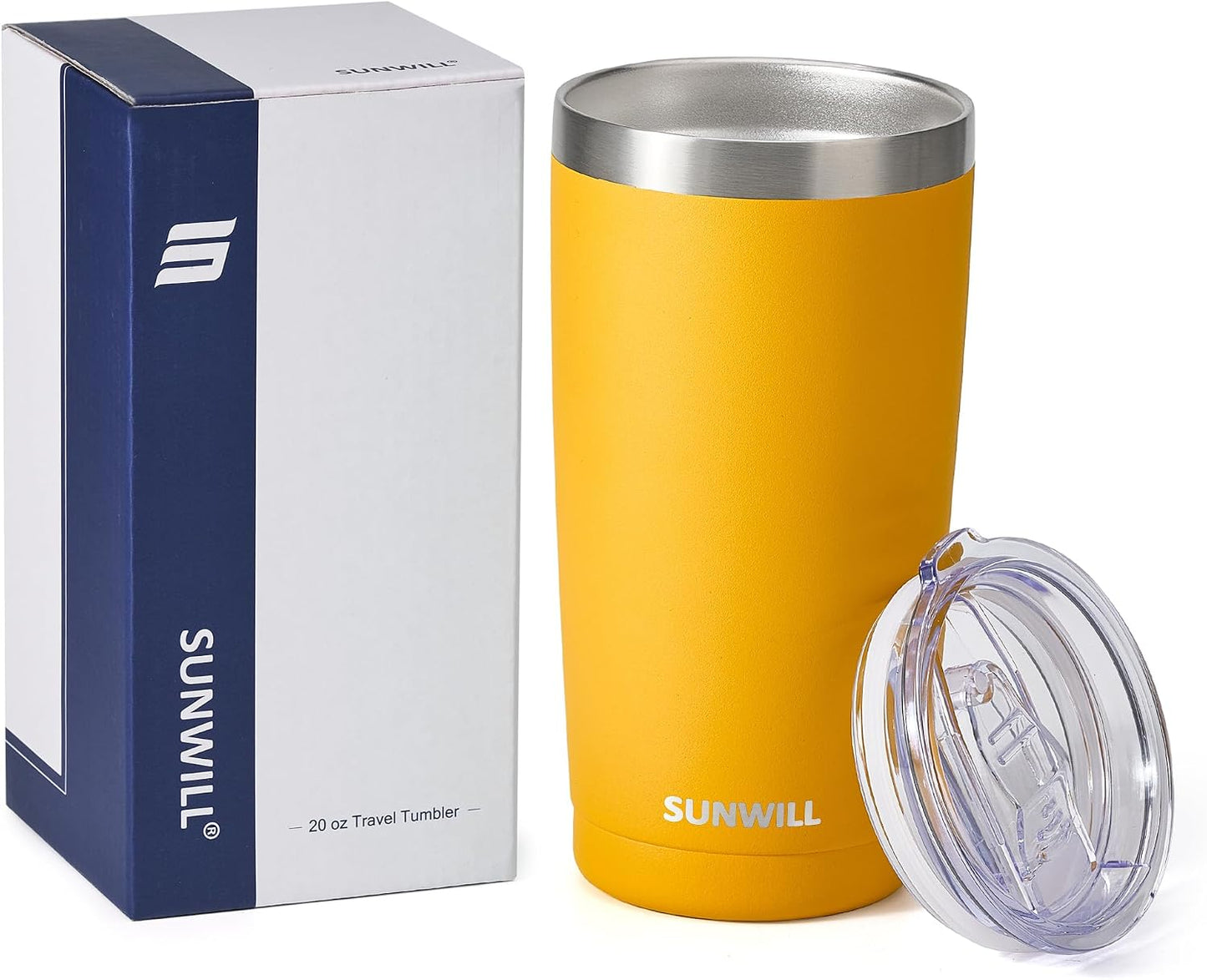 Travel Coffee Tumbler 20 oz, Insulated Mug with Lid, Stainless Steel Cup for Hot and Cold Drinks, Cool Grey