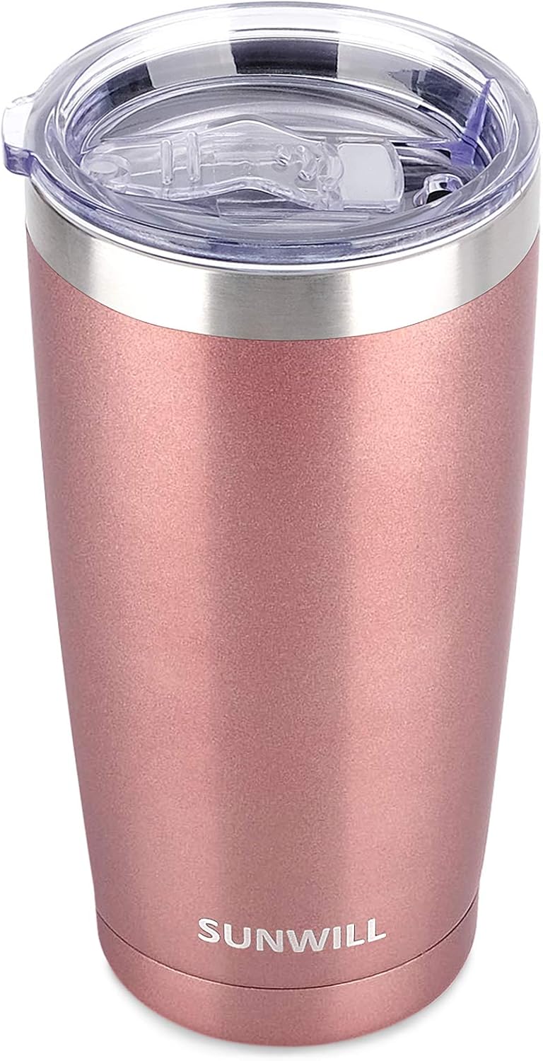 Travel Coffee Tumbler 20 oz, Insulated Mug with Lid, Stainless Steel Cup for Hot and Cold Drinks, Cool Grey
