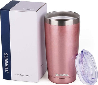 Travel Coffee Tumbler 20 oz, Insulated Mug with Lid, Stainless Steel Cup for Hot and Cold Drinks, Cool Grey