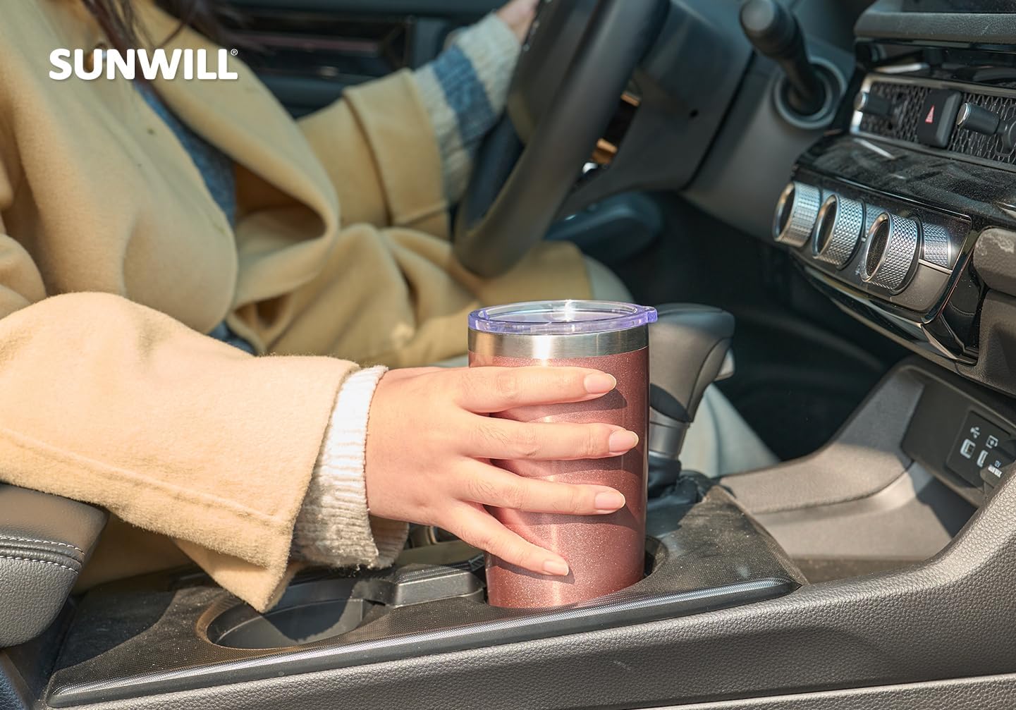 Travel Coffee Tumbler 20 oz, Insulated Mug with Lid, Stainless Steel Cup for Hot and Cold Drinks, Cool Grey