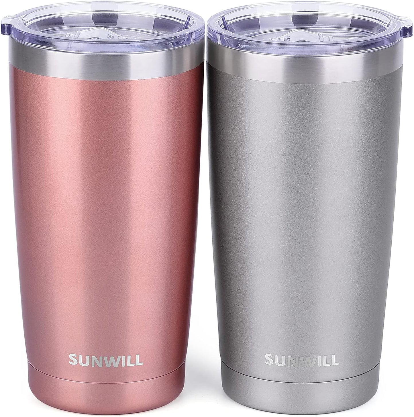 Travel Coffee Tumbler 20 oz, Insulated Mug with Lid, Stainless Steel Cup for Hot and Cold Drinks, Cool Grey