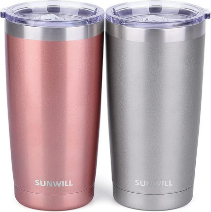 Travel Coffee Tumbler 20 oz, Insulated Mug with Lid, Stainless Steel Cup for Hot and Cold Drinks, Cool Grey