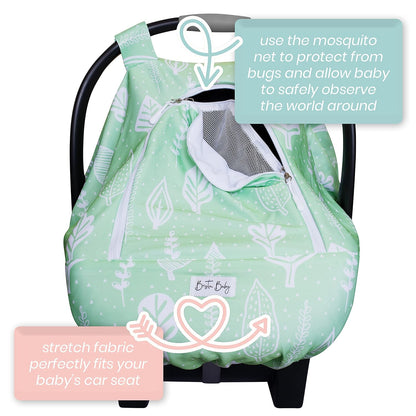 Car Seat Canopy Stroller Covers for Infant Boy and Girl Babies Stretchy and Kick Proof with Net Multi Use Soft and Breathable (Teal)