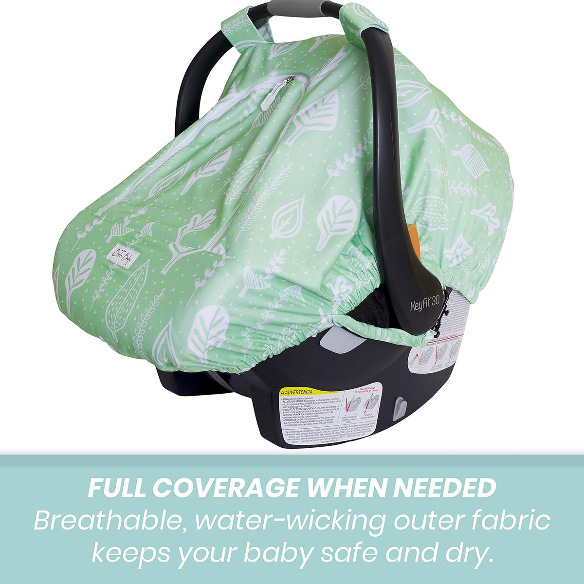 Car Seat Canopy Stroller Covers for Infant Boy and Girl Babies Stretchy and Kick Proof with Net Multi Use Soft and Breathable (Teal)